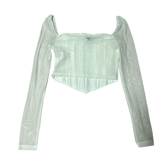 Elegant Off-White Lace Corset and Sheer corset long Sleeves bundle - Picture 4 of 10